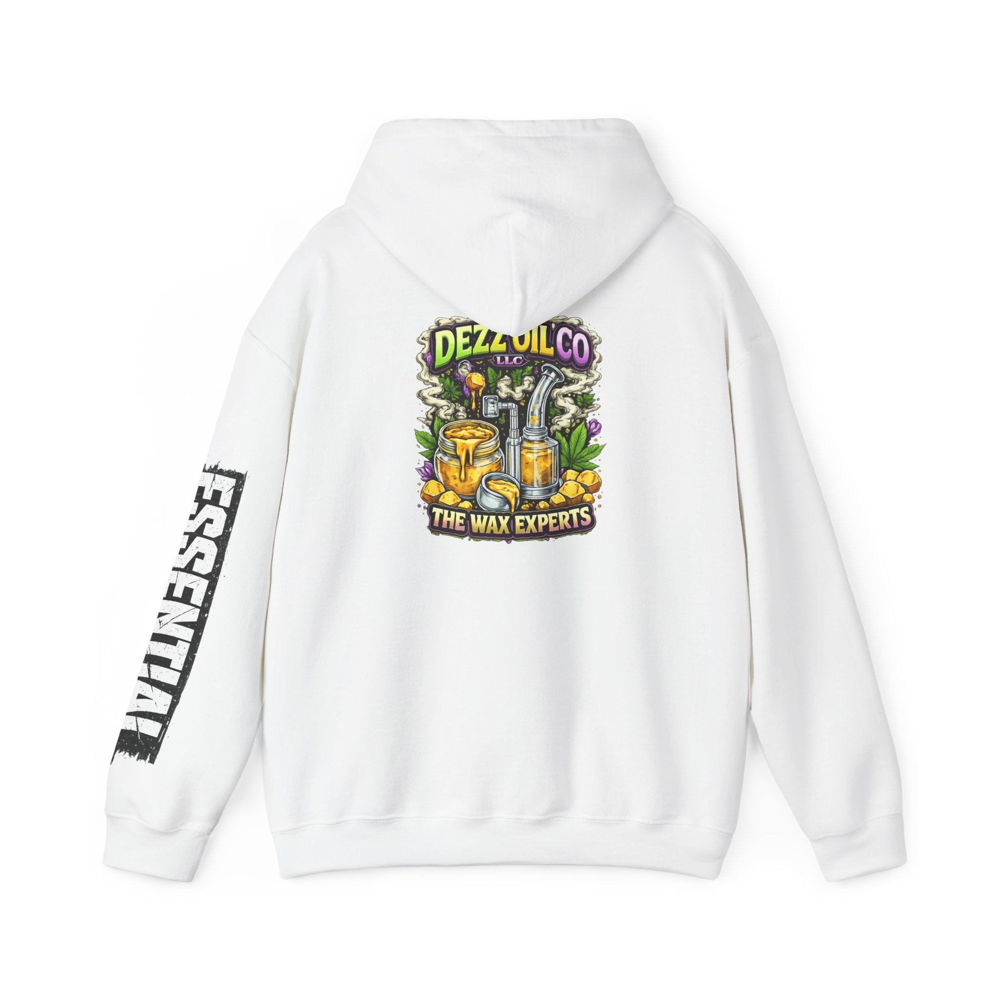 Wax Experts Hoodie — Dezz Oil Co. Graphic Pullover (Essentials Sleeve)