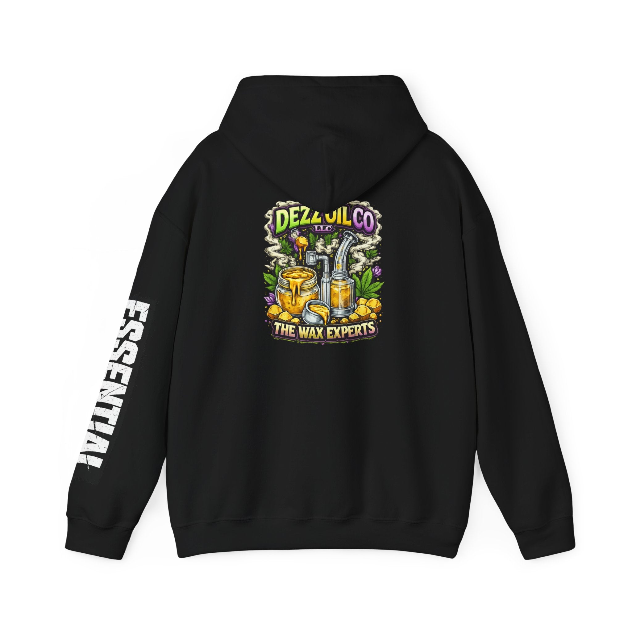 Wax Experts Hoodie — Dezz Oil Co. Graphic Pullover (Essentials Sleeve)